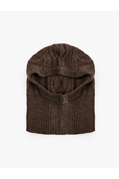 Koton Hair Braid Textured Balaklava Beanie