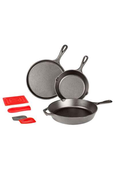 Lodge Essential Seasoned Cast Iron Skillet Set