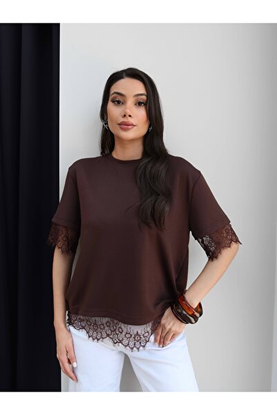 ESRAHELVACI Tricou cu detaliu din dantelă la spate