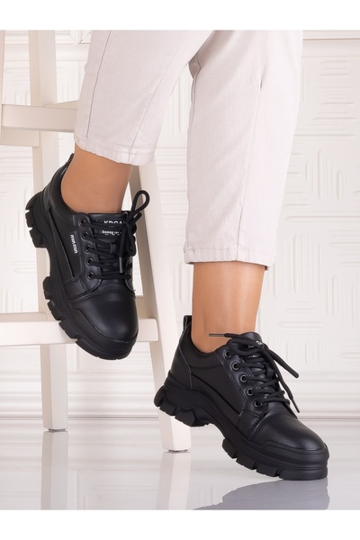 ALOGO Pantofi casual negri de damă Astoia, confecționați din piele ecologică,...