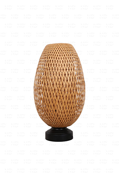 Empressco Modern Boja Bambu Masa Lambası, Rattan Tasarım, 23x37x42 cm