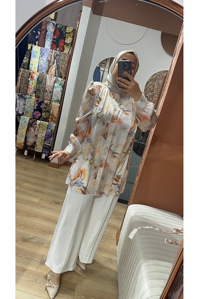 Butik Desenli şifon bluz