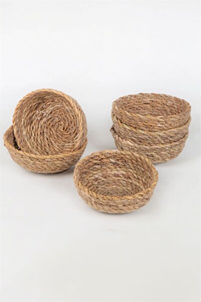 Bayev Wicker 6-Piece Snack Bowl 9065 - 13 cm Decorative Presentation Bowl