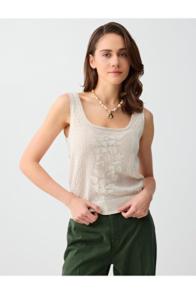 Jimmy Key Taş U Yaka Kolsuz Triko Atlet