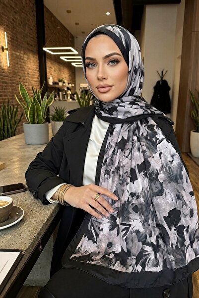 İmajButik Black İpekhan Patterned Shawl