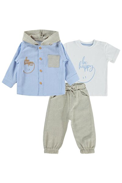 Concept. مجموعة من 3 قطع مع قميص مفهوم للأطفال من عمر 6-18 شهرًا - أزرق 6-9 أشهر