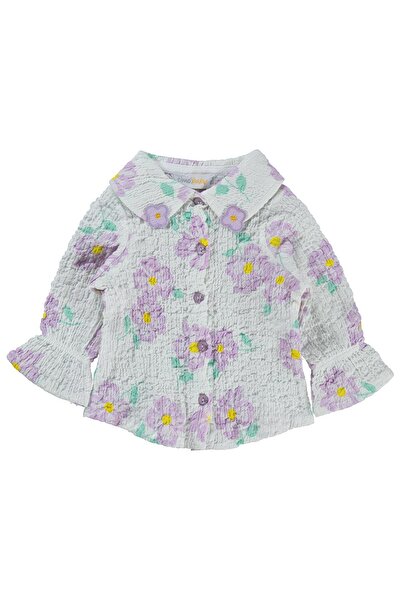 ZEYNEVA Бебешка риза с яка Timo за момиче 6-18 месеца - Лилава