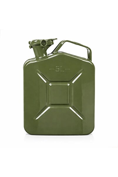 AutoFamily جركن معدني أخضر عسكري سعة 5 لتر للسيارات والجيبات والمركبات الأخرى