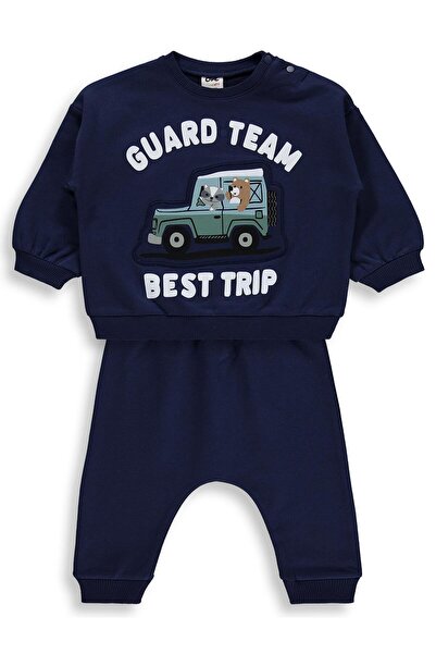 Civil Baby Car Printed 6-18 Months Set - Navy Blue
