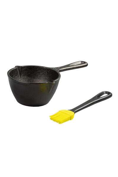 Lodge Cast Iron Melting Pot and Silicone Brush