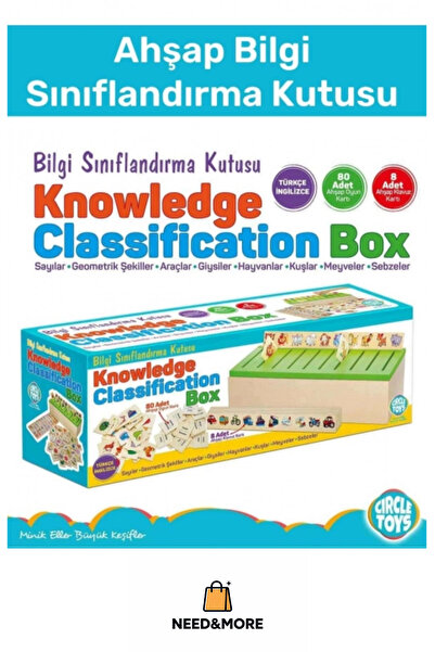 NEED&MORE #Zeka Geliştirici Kişisel Gelişim Çocuk Ahşap Bilgi Sınıflandırma K...