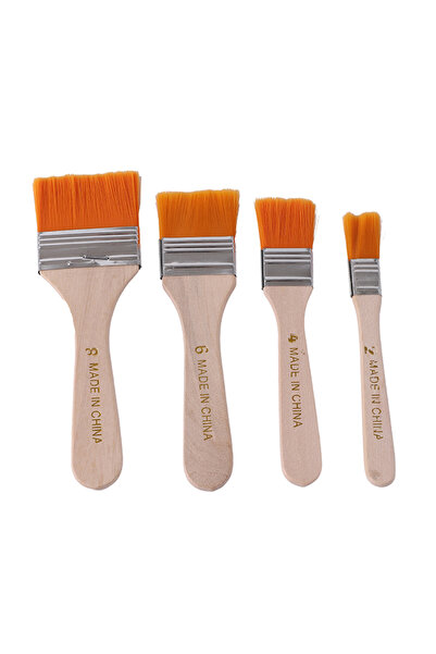 Lawazim 4 Piece Brush Set - Wooden Handle Brushes for DIY, Furniture, Interio...