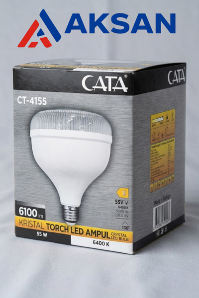 Cata CT-4155 Kristal Torch LED Ampul 55W 6100 Lümen 6400K Beyaz Işık E27 Duy ...