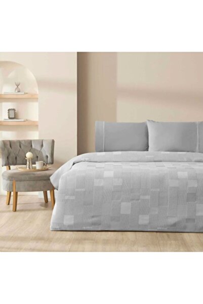 Taç New Season Single Person Jacquard Pique Set Alvora Anthracite