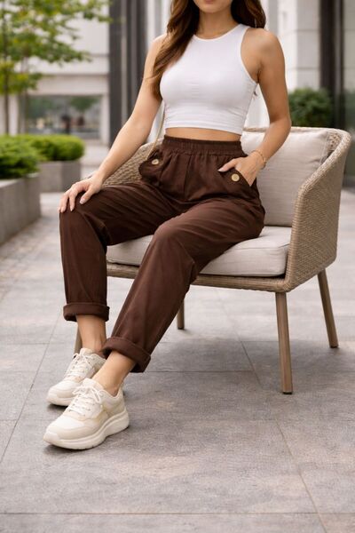 AGORATEKSTİL Women's Original Italian Lycra Jogger Pants 44/48