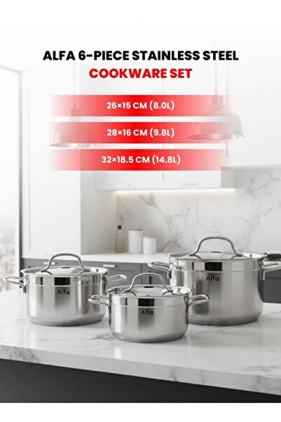 Alfa 6‑Piece Premium Cookware Set