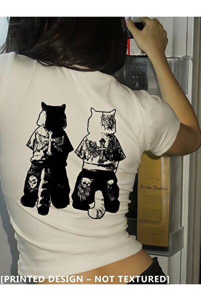 Toum Kemer Boy Sweet Cute Cat Crop Blouse