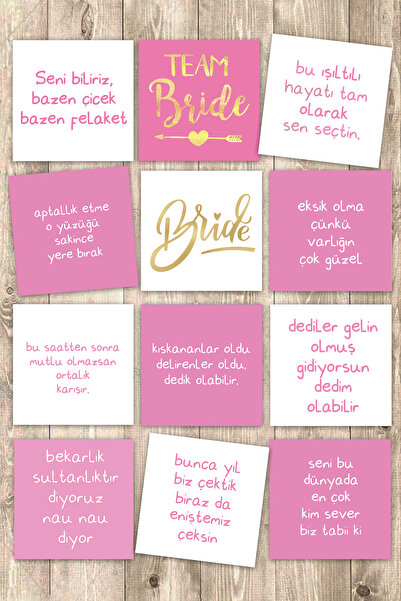 Pankart Evi Bekarlığa Veda Partisi Motto 12 Adet Eğlenceli Kartlar Bride To B...
