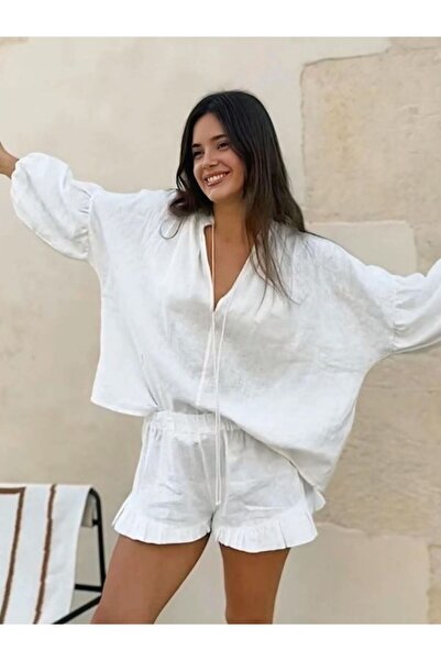 Fashiontayt SET DE ȚESĂTURI DE MUSLINĂ (PARTE SUPERIOARĂ ȘI INFERIOARĂ)