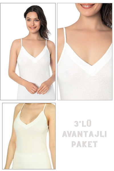 Cotpark Women's 3-Piece Economical Pack - Basic 100% Cotton Ribbed White Unde...