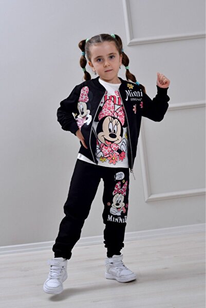 Meli Noor 3-Piece Seasonal Two-Stringed Drawstring Girls' Tracksuit Set, 3/10...