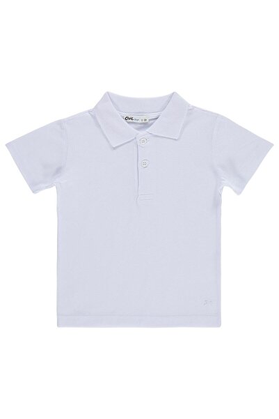 Civil Boys Boy's Palm Tree Embroidered Polo Collar T-Shirt for Ages 2-5 - White