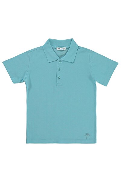 Civil Boys Boy's Palm Tree Embroidered Polo Collar T-Shirt for Ages 6-9 - Green