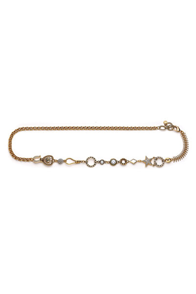 Mon Reve حزام سلسلة مطلي بالذهب من Opulence Star & Heart Charm