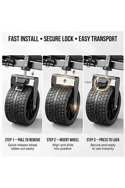 AutoFamily AUTO FAMILY Collapsible Folding Wagon with Table & Portable Lockin...