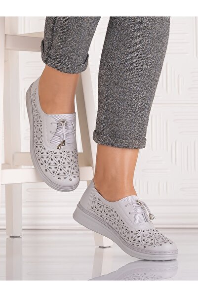 Hébé Sorata Women's Grey Casual Shoes Made from Ecological Leather, Size 39