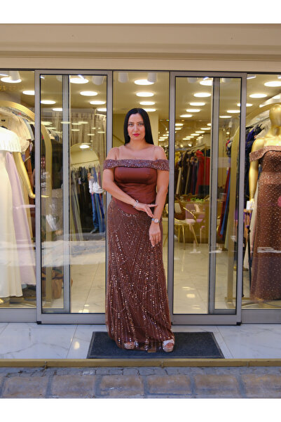 fevzuss Korseli Taş İşlemeli Lady yaka Uzun Abiye