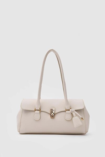 Shule Bags Lunera Vintage Baguette Bag Cream