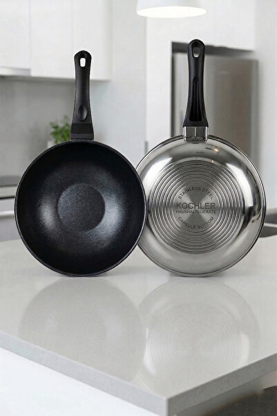 kochler 28 cm Stainless Steel Wok Pan – Compatible with Induction Cookers