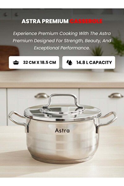 Astra Premium Stainless Steel Casserole 32 cm