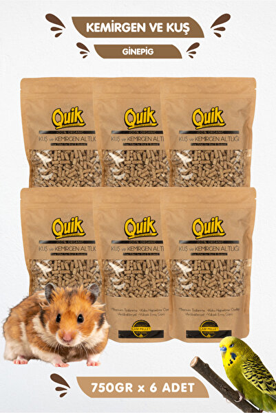 Quik 0 Koku %100 Emicilik Kemirgen Ginepig Hamster Kuş Altlığı Pelet Taban Ma...