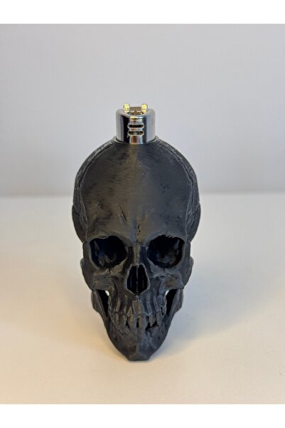 Nomika Design Kuru Kafa Figürlü Maxi Çakmak Kılıfı – Gerçekçi Skull Tasarım –...