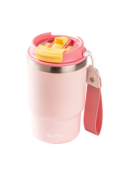 Saule 050-01-PEMBE 2Sİ 1 ARADA KAPAKLI TERMOS BARDAK 480ML