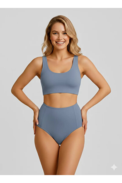 Sheviva Mavi Yüksek Bel Toparlayıcı Bikini Altı