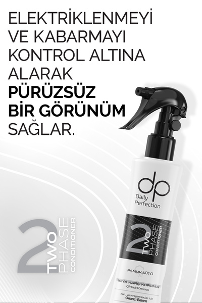 dp Daily Perfection Çift Fazlı Fön Suyu Pamuk Sütü 200 ml Isıya Karşı Koruma Kolay Tarama ve Yoğun Nemlendirme