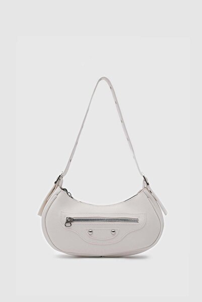 Shule Bags Sandy 90's Retro Baguette Bag Vanilla