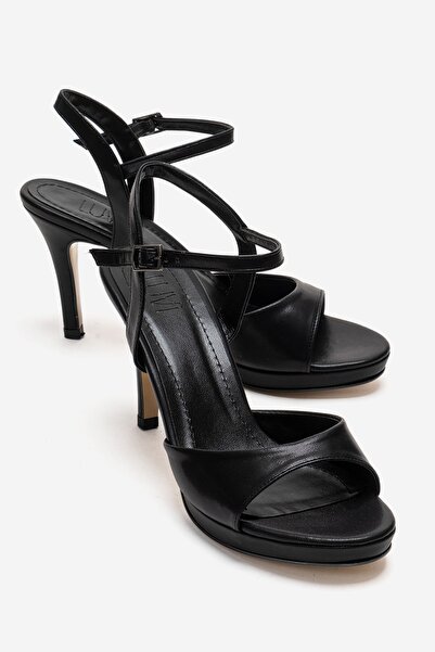 LuviShoes POISE Pantofi de seară negri pentru femei cu toc subțire