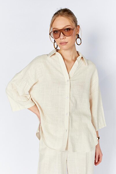 TENA Cămașă de bază cu decolteu în V, ecru, pentru femei