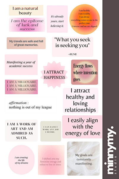 Minnymy Manifest Collection Sticker, Çıkartma, Ajanda, Günlük, Planlayıcı, Bu...