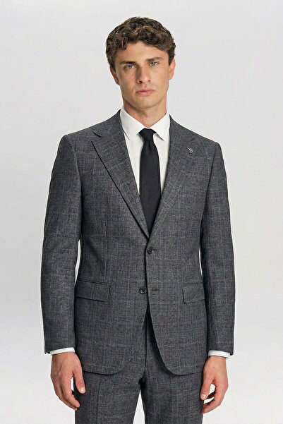 Giotelli Men's Viscose Blended 6 Drop Classic Smoked Suit