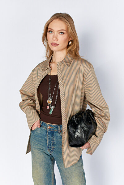Manche Cămașă supradimensionată în dungi cu detaliu la spate |   MKS1611072-1...