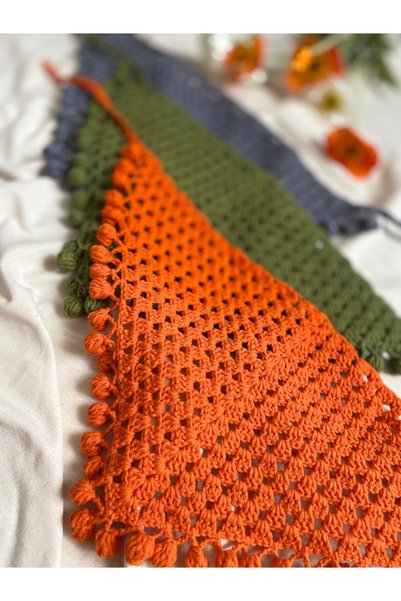 YUMAK Hand Knitted Hair Bandana |   Scarf |   Shawl