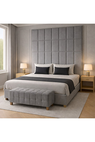 BedBoss Luxury Bed Wall with Modern Design Bed Base 200cm High