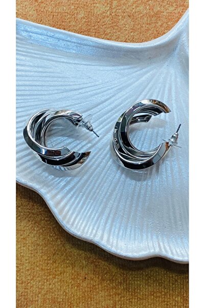 SELUVİA Steel Twist Spiral Women's C Half Hoop Earrings – Modern, Stylish, an...