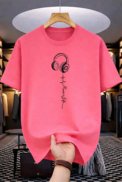 Pink Sky Premium Oversize T-Shirt 100% Βαμβάκι Unisex Άνετη Εφαρμογή Τάση Νέα...