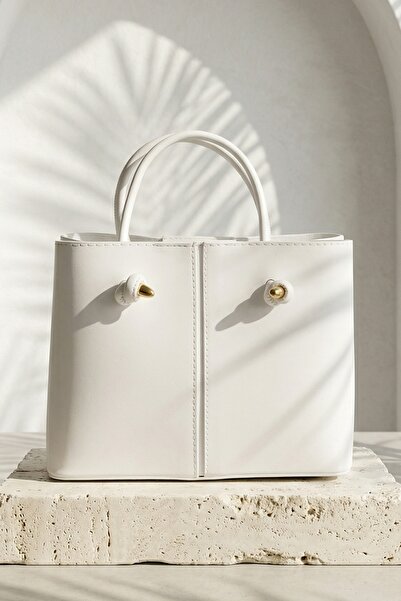 InStyle Kvadratna prošivena ženska bela torba za ruku i rame